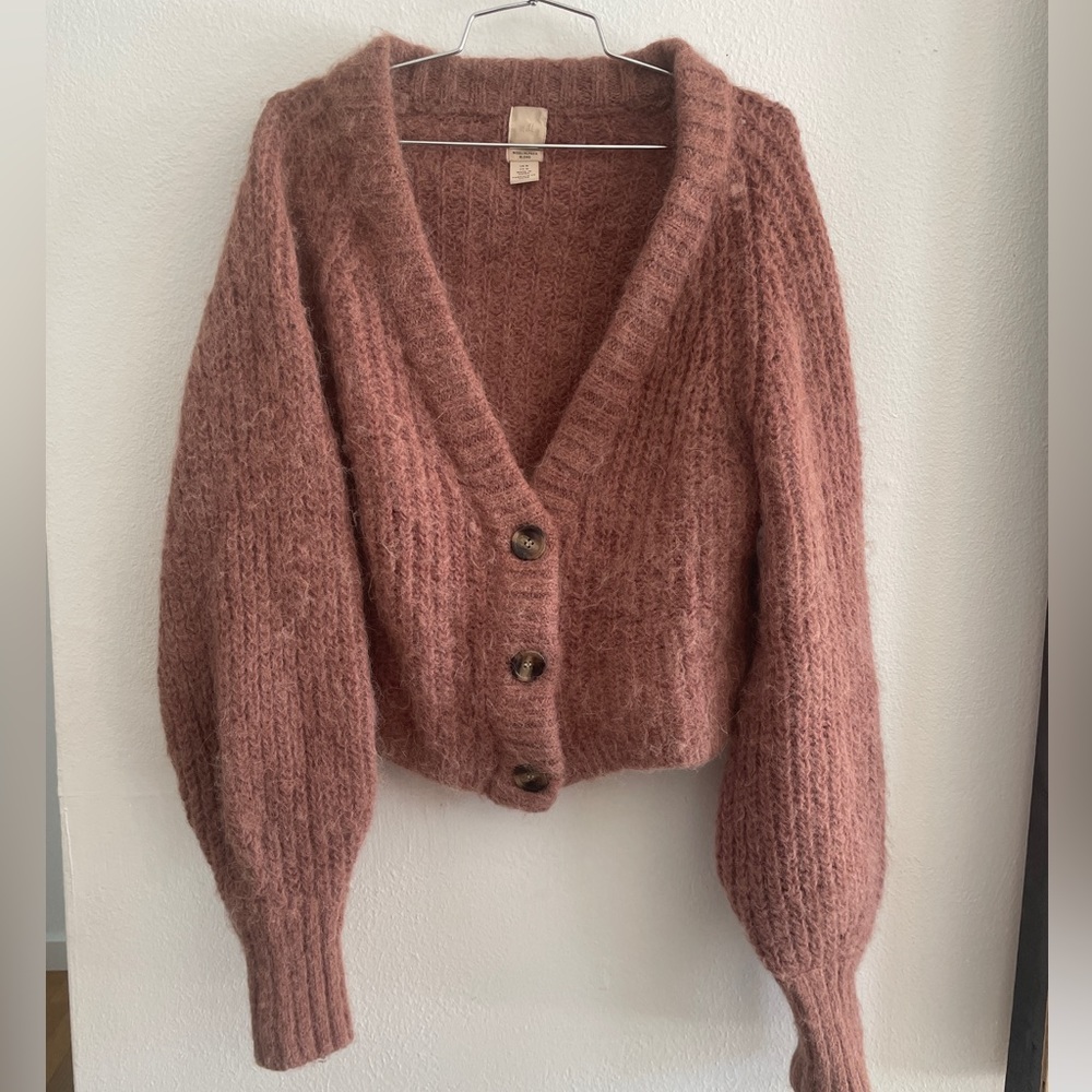 Wool cardigan cropped